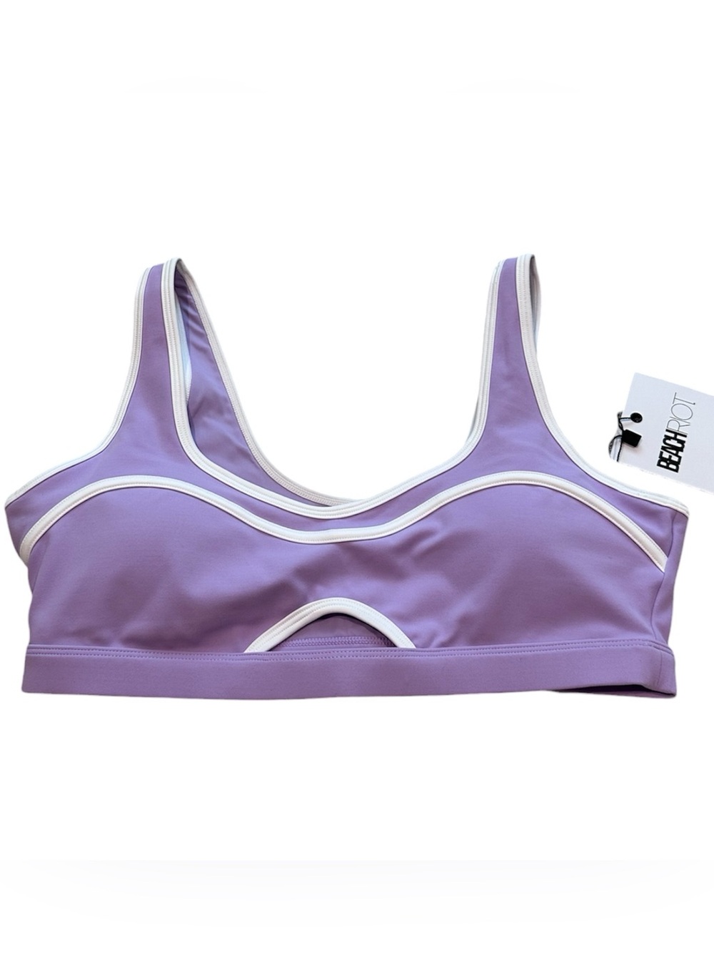 Beach Riot Sports Bra Size Large NWT Purple White Active
